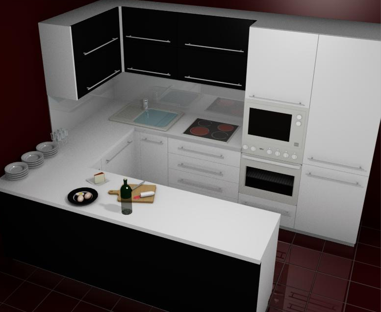 kuchyň designová s barem classicpaint